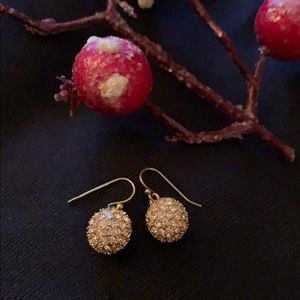 Stella & Dot gold pave drop earring.